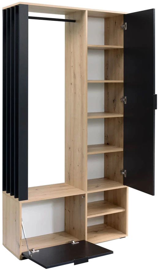 TV staliukas MILO hallway waredrobe artisan/juodas