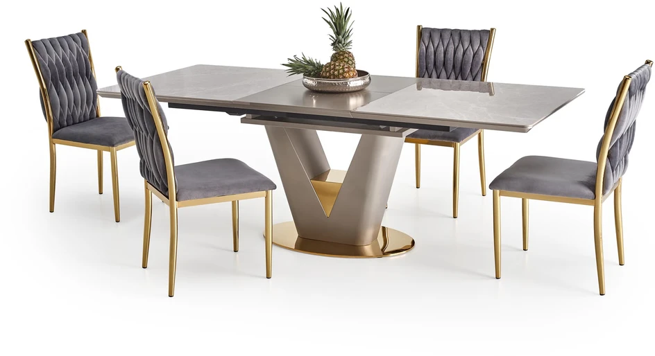 VALENTINO table light pilkas/auksinis