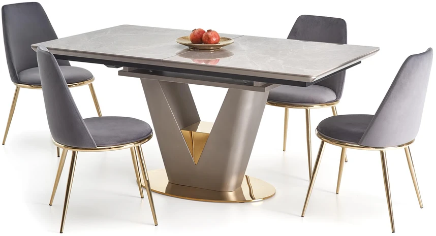 VALENTINO table light pilkas/auksinis