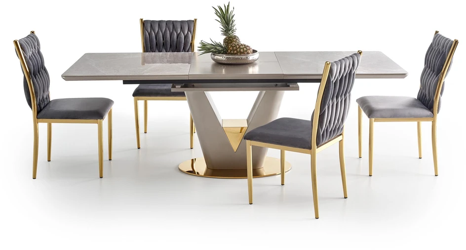 VALENTINO table light pilkas/auksinis