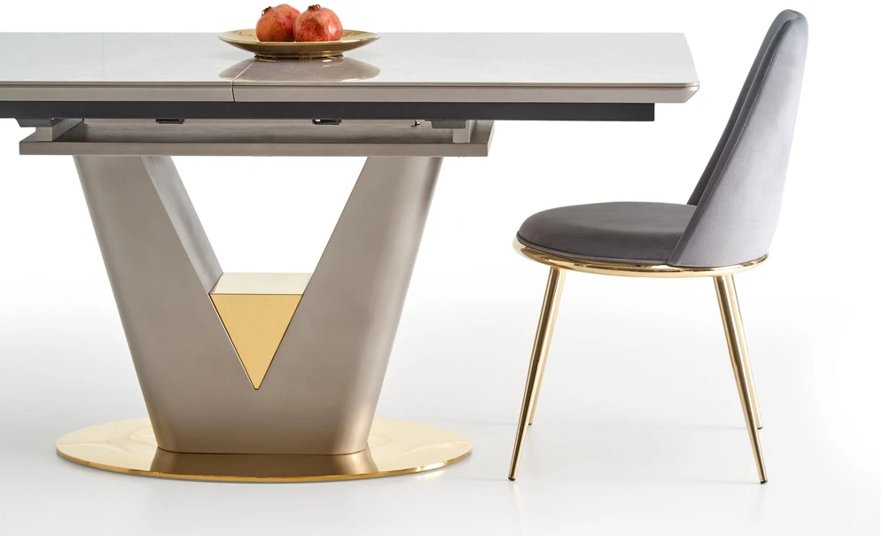 VALENTINO table light pilkas/auksinis