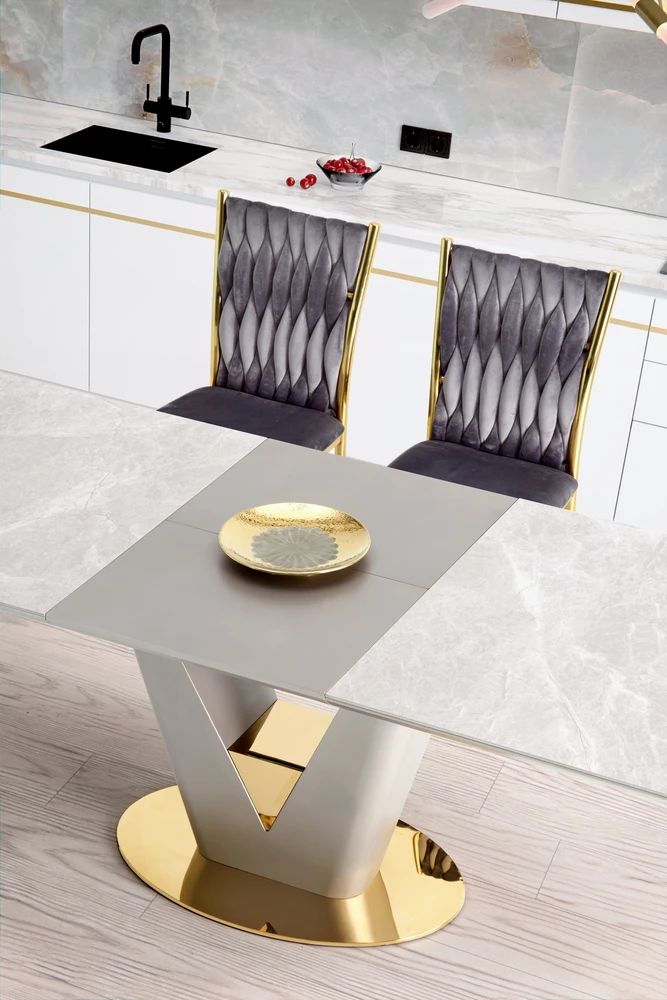VALENTINO table light pilkas/auksinis