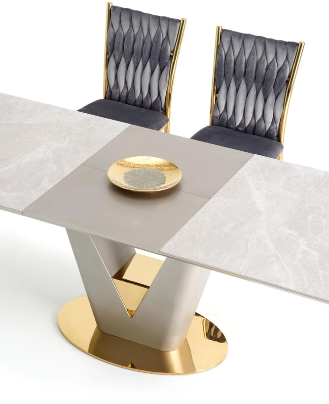 VALENTINO table light pilkas/auksinis
