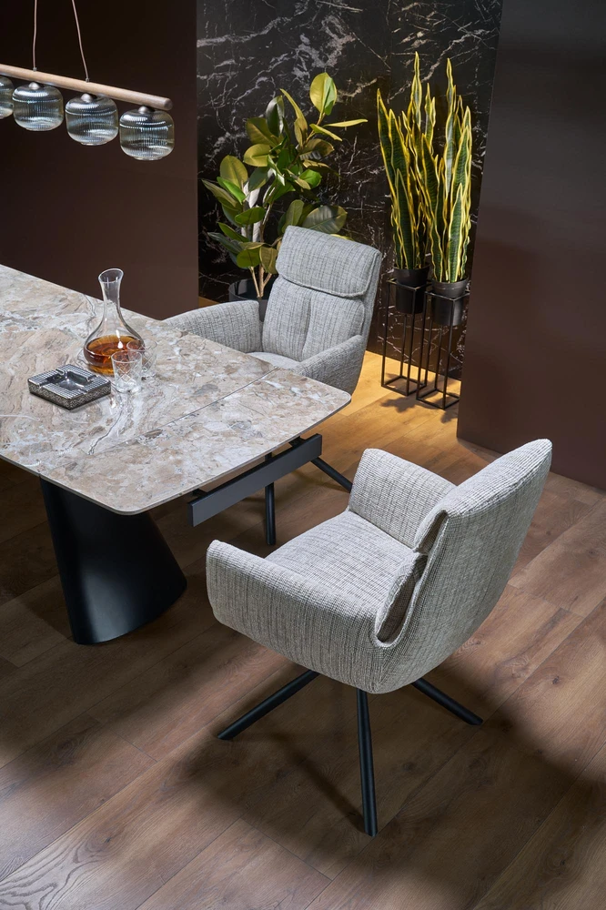 VINCE extension table ruda marble / juodas