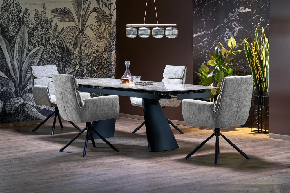 VINCE extension table ruda marble / juodas