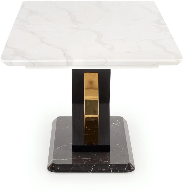 VINCENZO table baltas marble, leg juodas/auksinis