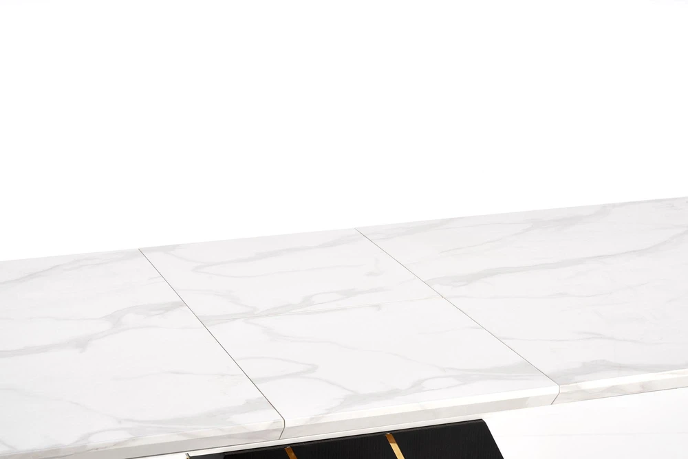 VINCENZO table baltas marble, leg juodas/auksinis
