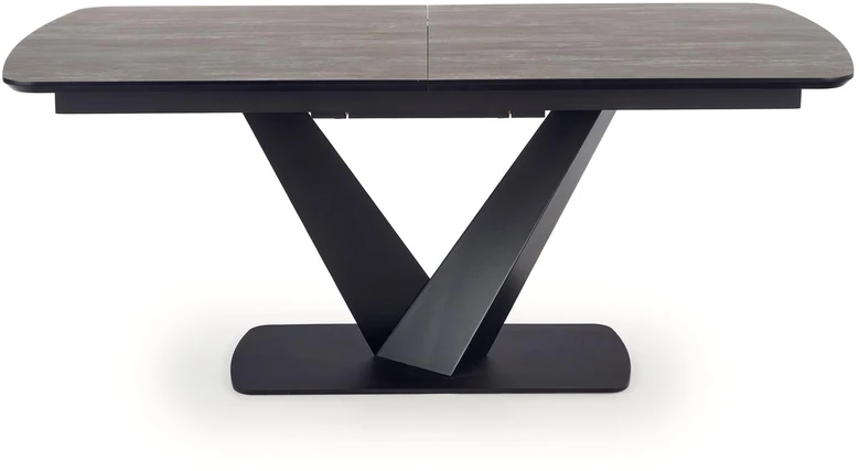 VINSTON extension table, color: top - dark pilkas / juodas, legs - juodas