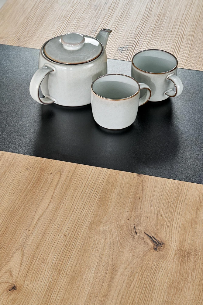 WILSON extension table, top - artisan oak / juodas, legs - artisan oak / juodas