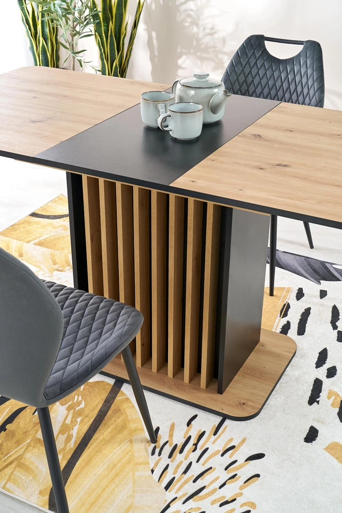 WILSON extension table, top - artisan oak / juodas, legs - artisan oak / juodas
