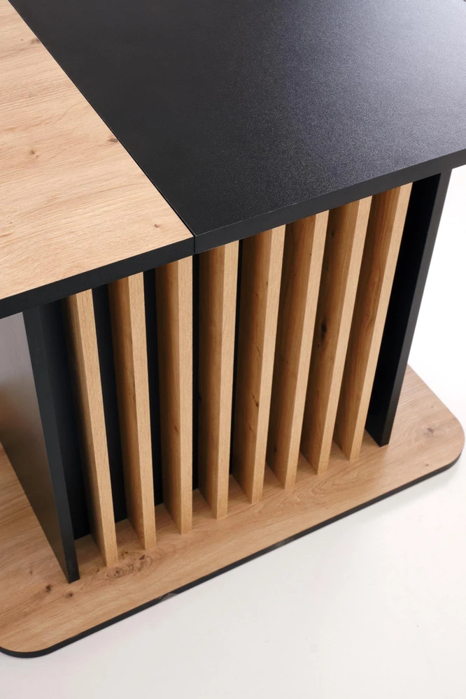 WILSON extension table, top - artisan oak / juodas, legs - artisan oak / juodas