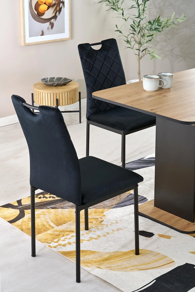 WILSON extension table, top - artisan oak / juodas, legs - artisan oak / juodas