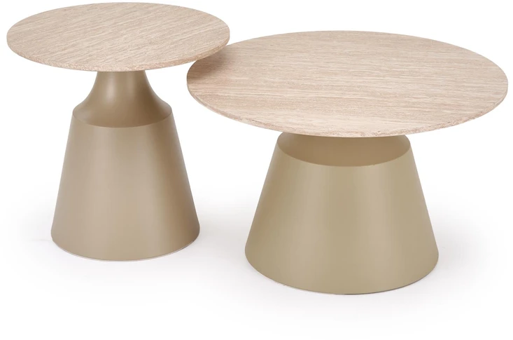 ZURICH set of 2 c.tables travertine / cashmere