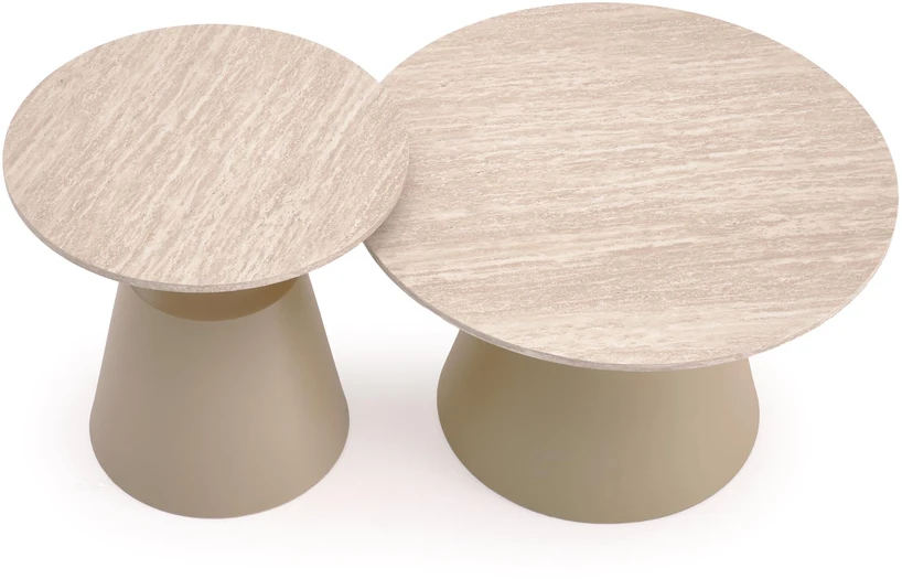 ZURICH set of 2 c.tables travertine / cashmere