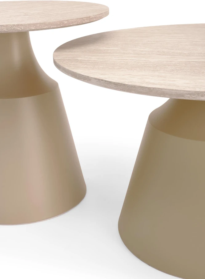 ZURICH set of 2 c.tables travertine / cashmere