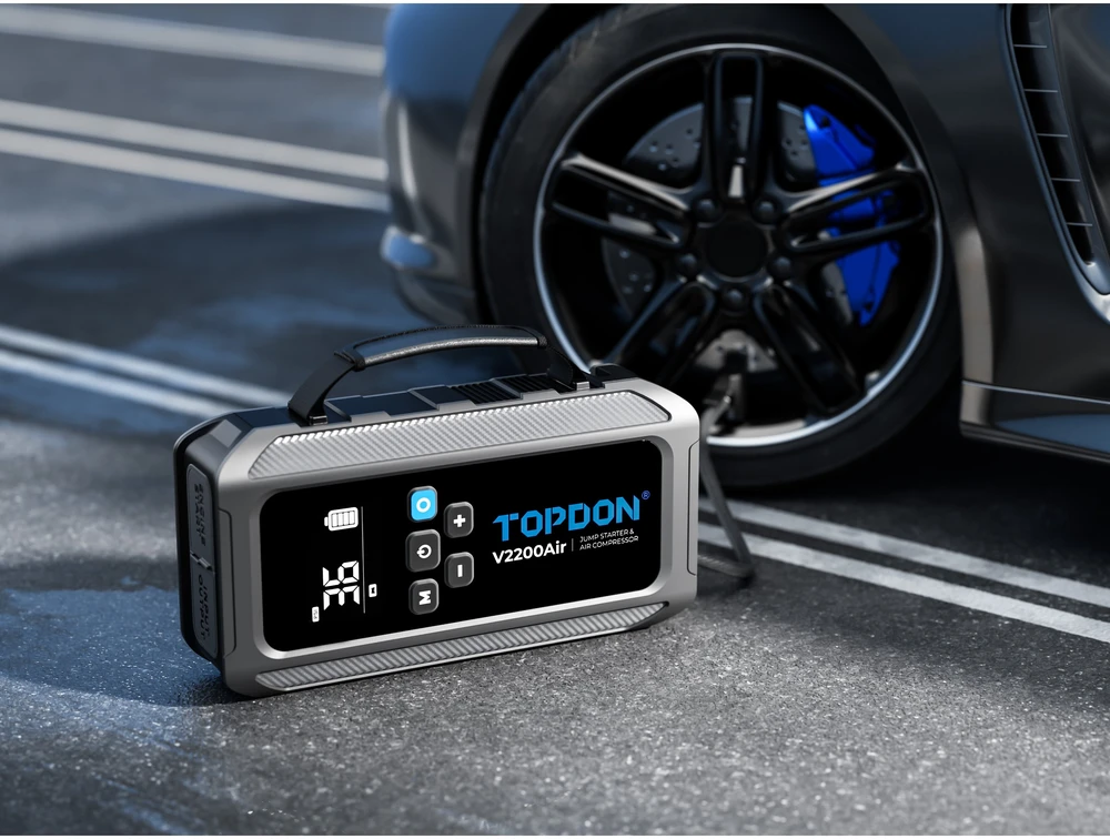Išorinė baterija TOPDON V2200AIR (su Jump Start ir oro pūtimo funkcija)