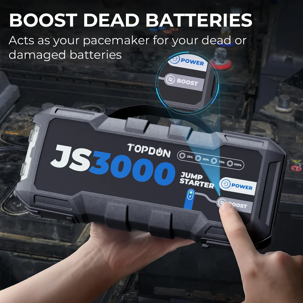 Išorinė baterija TOPDON V3000 (JS3000) su Jump Start funkcija
