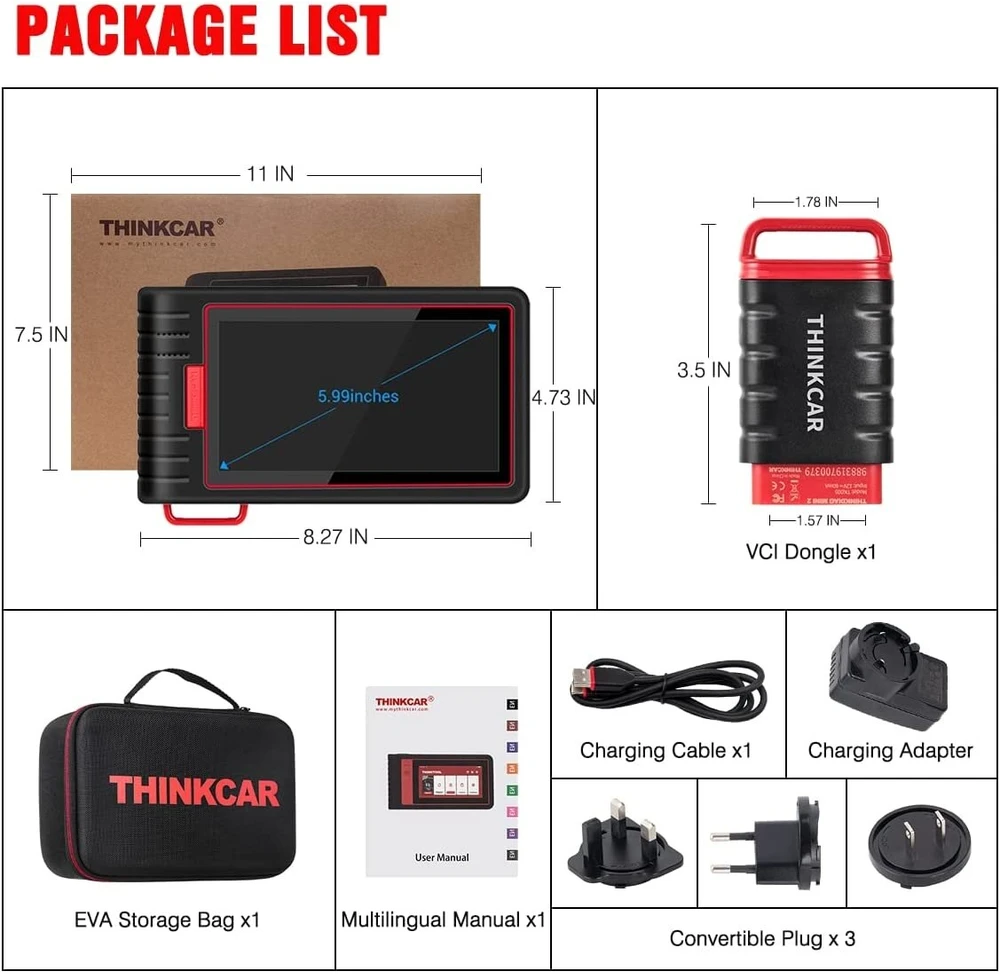 Thinkcar Thinkscan MAX 2 universali bevielė diagnostikos įranga su planšete