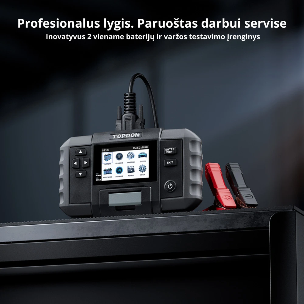 Topdon BT600 Plus – profesionalus 2-in-1 akumuliatorių ir vidinės varžos testeris