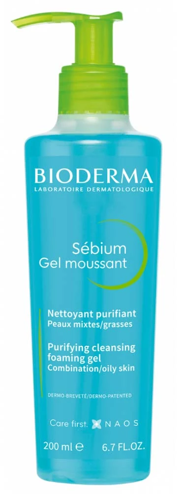 Bioderma Sébium Gel Moussant Veido prausiklis riebiai ir mišriai odai, 200 ml