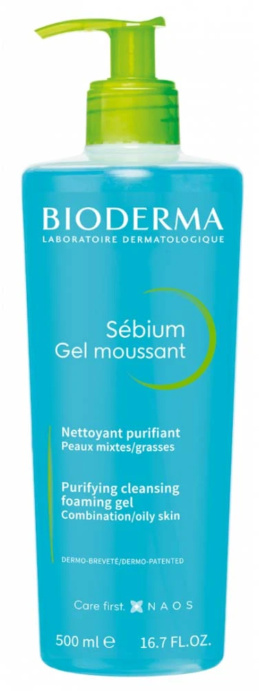 Bioderma Sébium Gel Moussant Veido prausiklis riebiai ir mišriai odai, 500 ml
