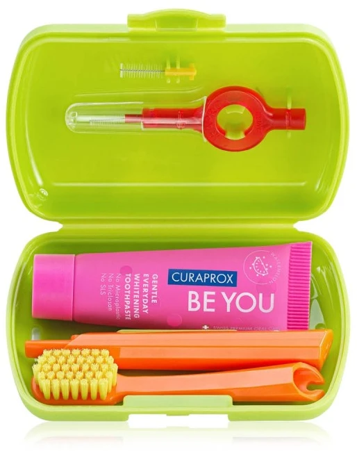 Curaprox Travel Set Šepetėlis do zębów žalia 1szt