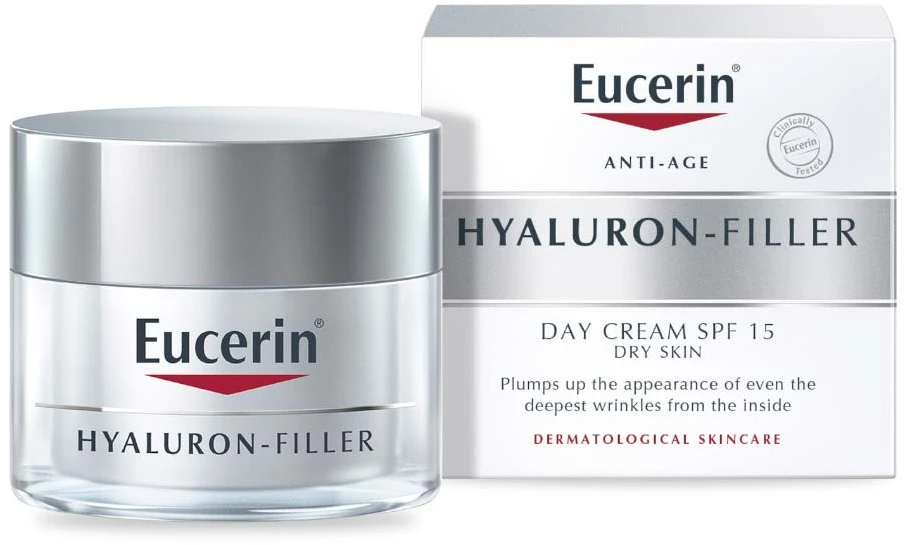 Eucerin Intensyvus užpildomasis dieninis kremas nuo raukšlių sausai odai SPF 15 Hyaluron-Filler + 3x Effect 50 ml