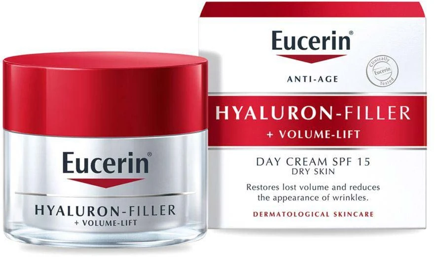 Eucerin Hyaluron-Filler + Volume Lift SPF 15 Day Kreminis dieninis veido kremas, 50 ml