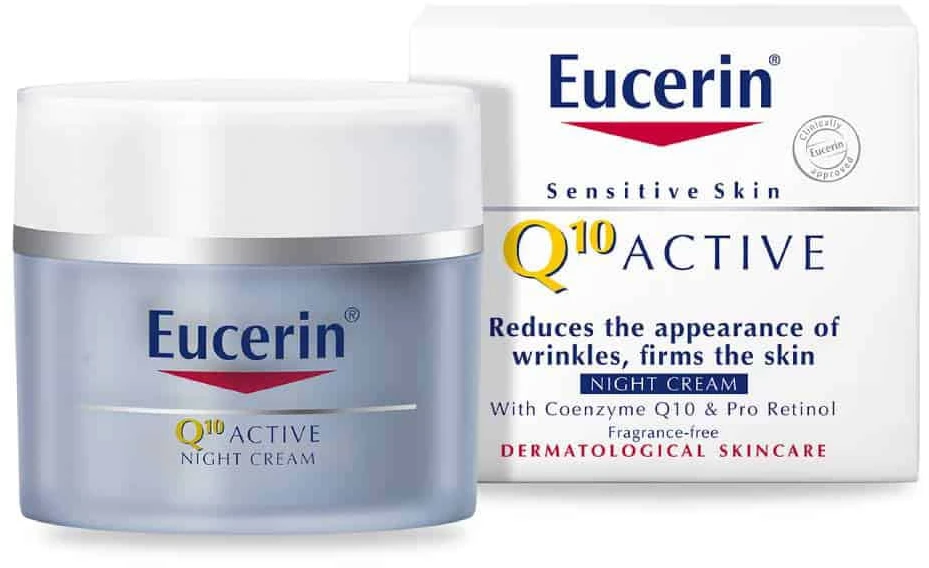 Eucerin regeneruojamasis naktinis kremas nuo raukšlių visų tipų jautriai odai su Q10 Active, 50 ml