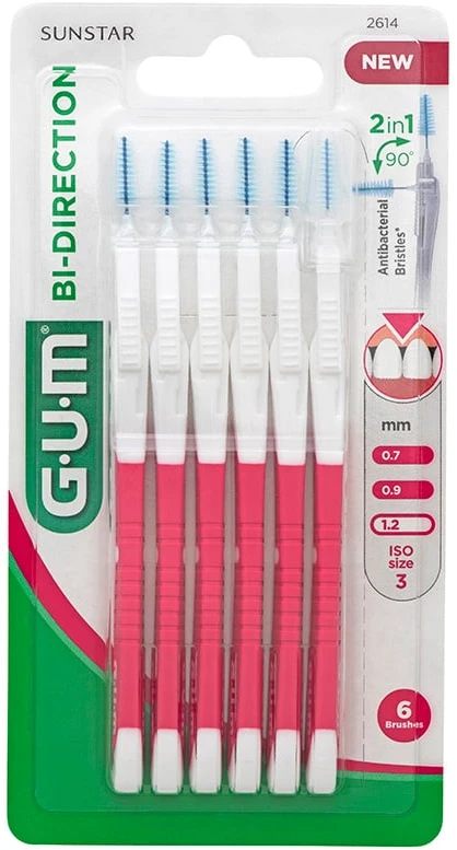 GUM Dviejų krypčių šepetėlis 1,2 mm
