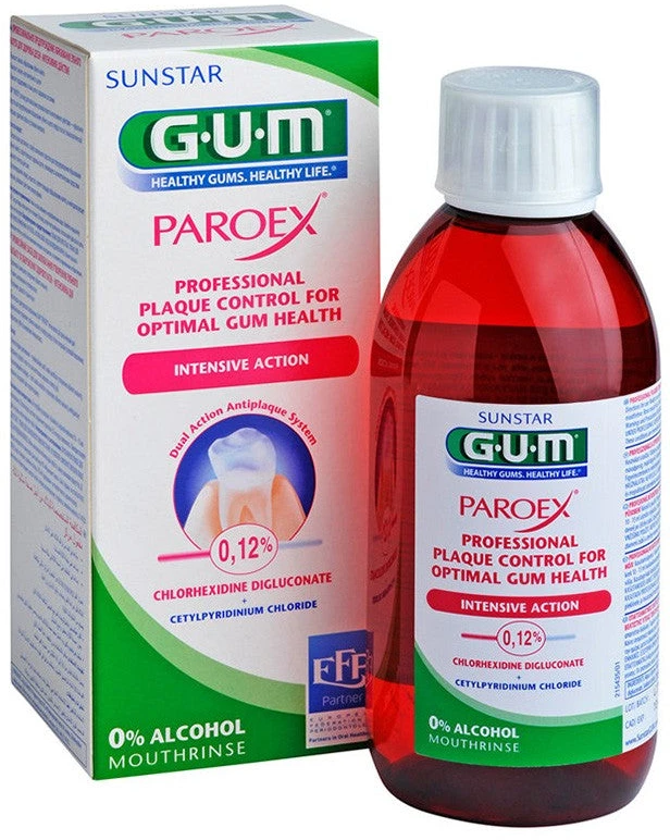 GUM Paroex Anti-Plaque Treatment burnos skalavimo skystis 300 ml