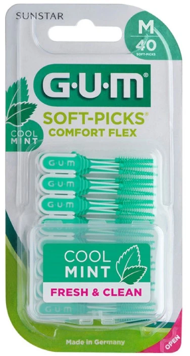 Gum Soft Picks Comfort Flex Reg Mint tarpdančių valymo priemonė 40vnt