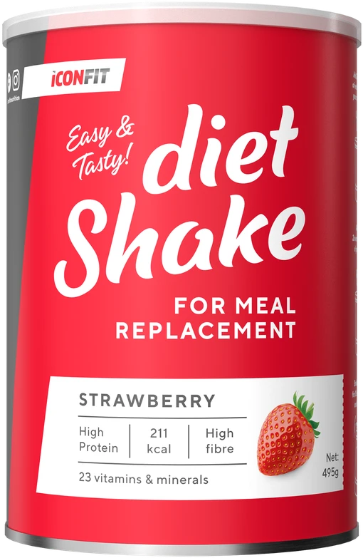 Dietinis kokteilis ICONFIT braškinis, 495 g