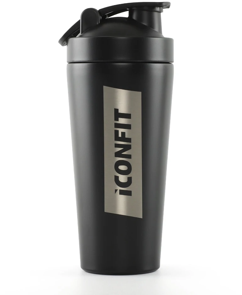 ICONFIT Nerūdijančio plieno gertuvė/plaktuvė juodos sp. 900 ml.
