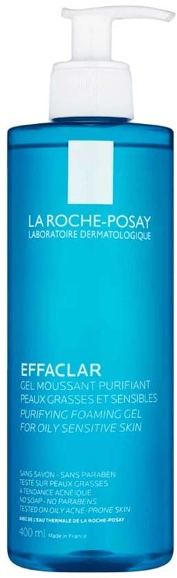 La Roche Posay Effaclar Purifying Foaming Gel Putojantis valomasis gelis riebiai ir jautriai odai, 400 ml