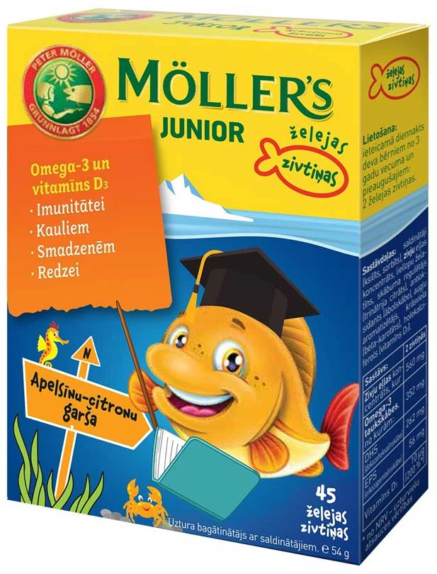 Möller’s Junior Omega-3 N45 Oranžinis - Lime
