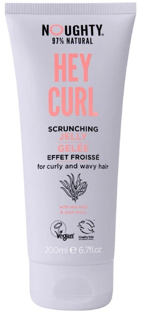 Noughty Hey Curl vidutinio stiprumo plaukų želė garbanotiems ir banguotiems plaukams su jūros rudadumblių ekstraktais, 200 ml