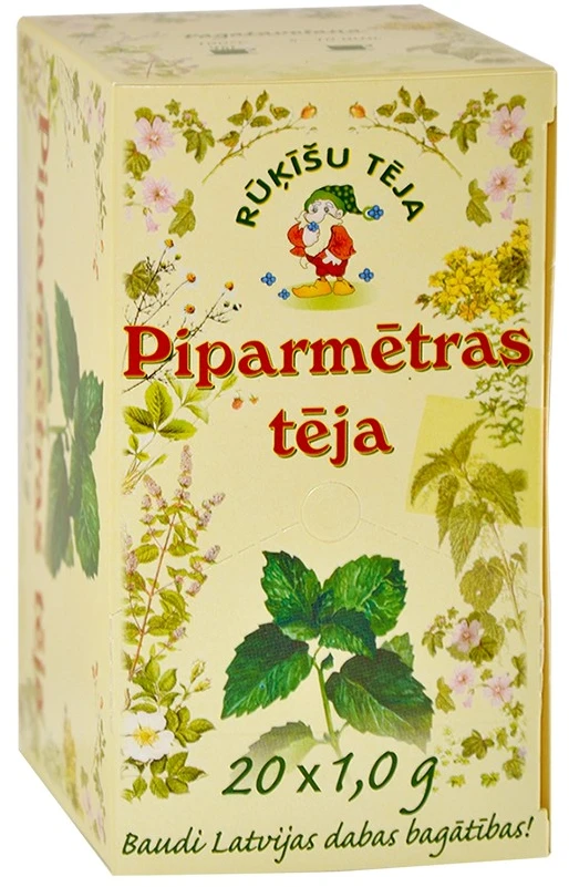 Zāļu tēja RŪĶĪŠU TĒJA, piparmētru, 20 maisiņi paciņā x 1 g