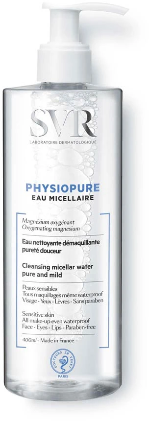 SVR PHYSIOPURE EAU MICELLAIRE, micelinis makiažo valiklis jautriai odai, 400 ml