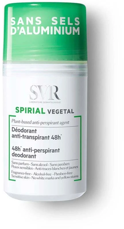 Svr Spirial Vegetable Dezodorantas 24h Roll-On rutulinis antiperspirantas be aliuminio druskų, 50 ml