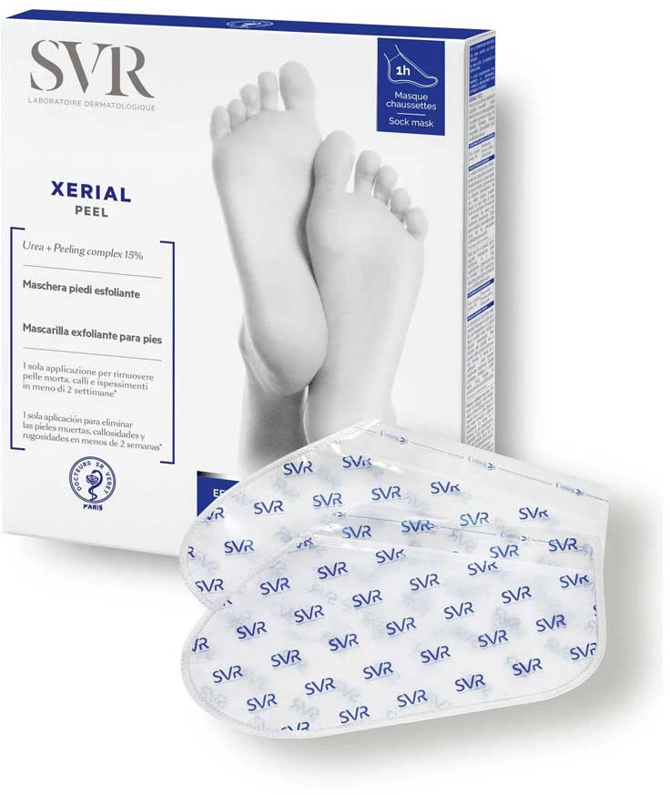 Svr Xérial Peel Mask Exfoliating Foot Mask rūgtinė atsluoksniuojamoji pėdų kaukė, 1 pora