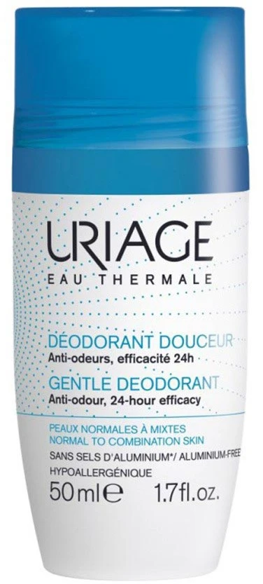 Uriage Gentle Deodorant Švelnus rutulinis dezodorantas be aliuminio, 50 ml