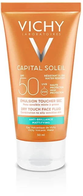 Vichy Ideal Soleil Mattifying Face Fluid Dry Touch Spf50 apsauginis saulės kremas veidui 50ml