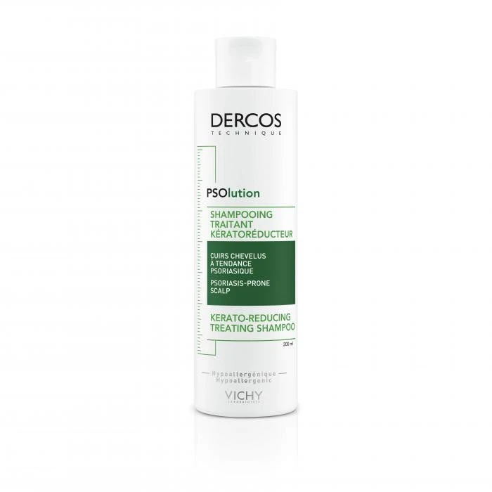 Plaukų šampūnas psoriazės pažeistai odai Vichy Dercos Psolution Shampoo Kerato-reducing Treatment, 200 ml