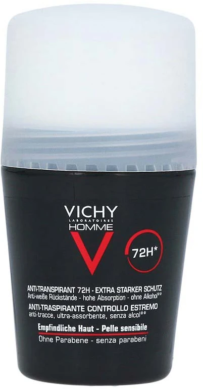 Rutulinis dezodorantas - antiperspirantas vyrams Vichy Homme Intense Roll On 72H, 50 ml