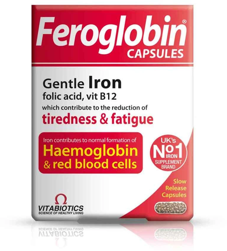 VITABIOTICS_Ferogoblin B12 maisto papildas, palaikantis hemogoblin ir raudon kraujo ląsteles 30 kapsulių