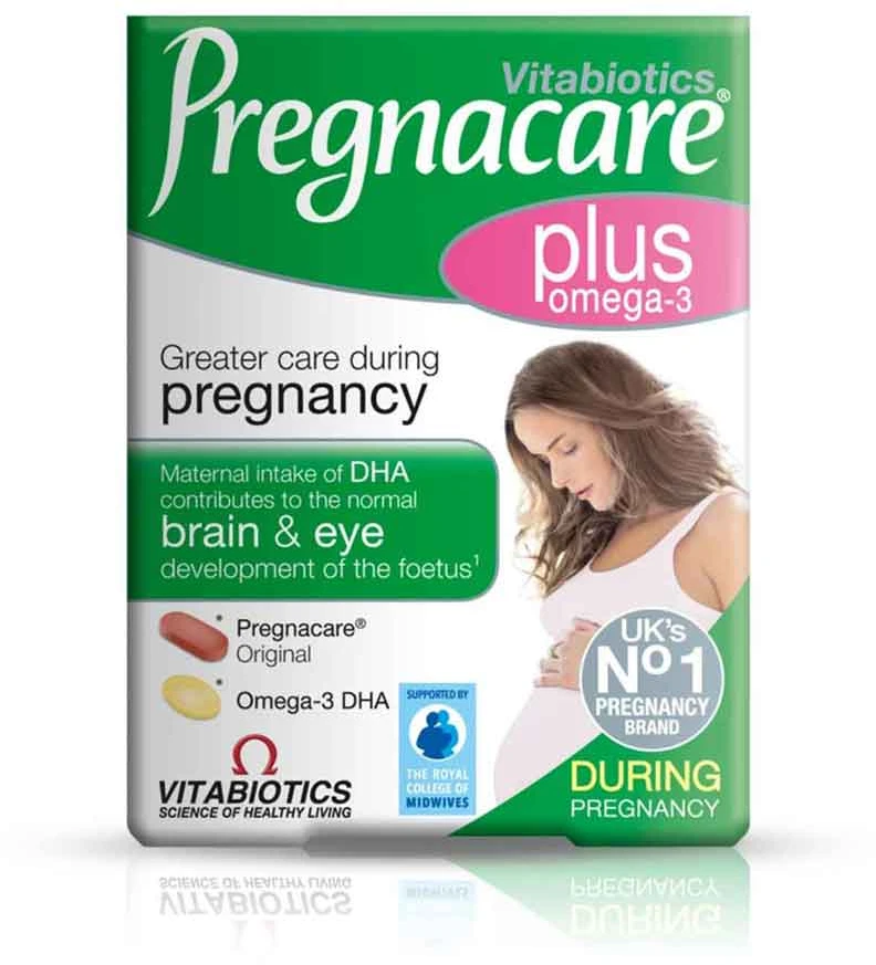 VITABIOTICS_Pregnacare Plus Omega-3 maisto papildas nėščioms moterims 56 tabletės/kapsulės