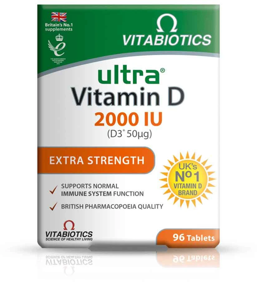 Vitabiotics Ultra Vitamin D 2000IU maisto papildas 96 tabletės