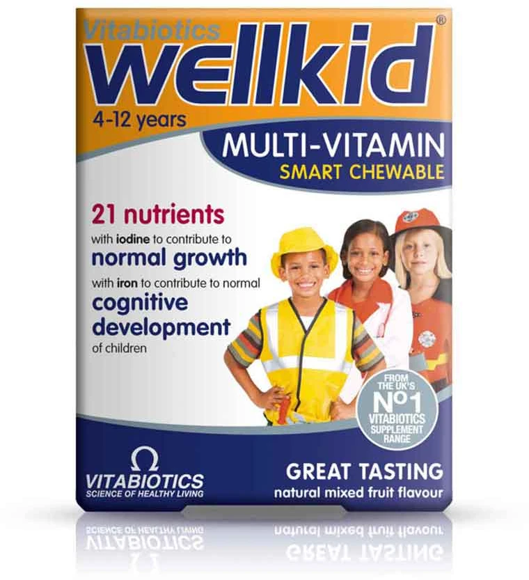 Vitabiotics „Wellkid“ multivitaminų maisto papildas vaikams, 30 kramtomųjų tablečių