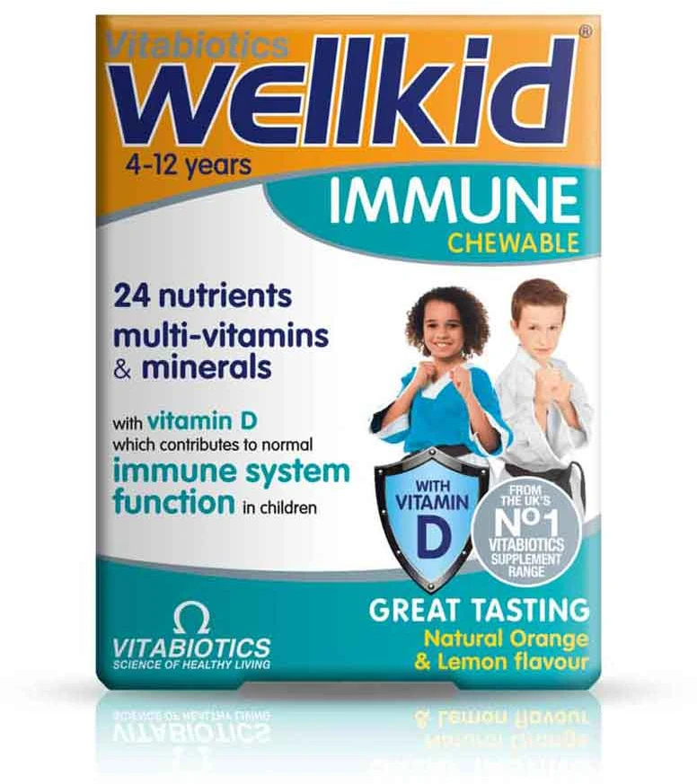 Vitabiotics „Wellkid Immune“ maisto papildas vaikams, 30 kramtomųjų tablečių